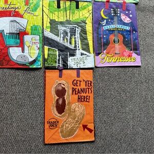 Trader Joe's Colorful Reusable Shopping Bags Set #2507